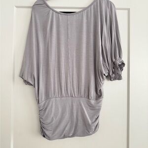 Sans Souci Light Gray Ruched Blouse